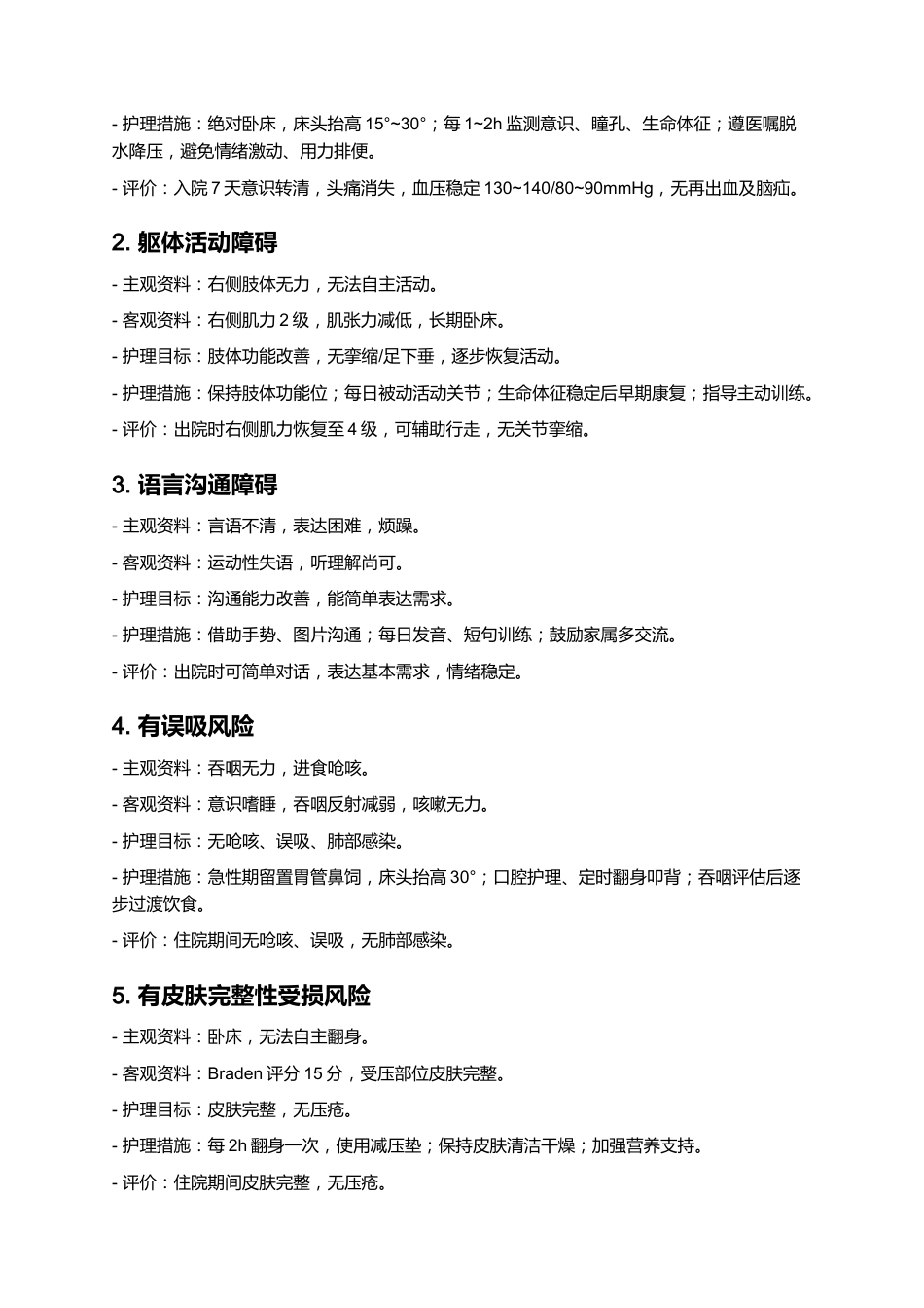 一例脑出血患者的个案护理——基于最新指南的规范化护理实践与效果分析_第7页
