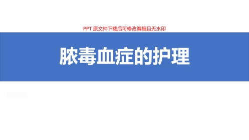 脓毒血症病人护理详解PPT