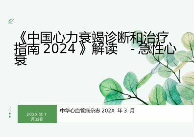 《中国心力衰竭诊断和治疗指南2024》