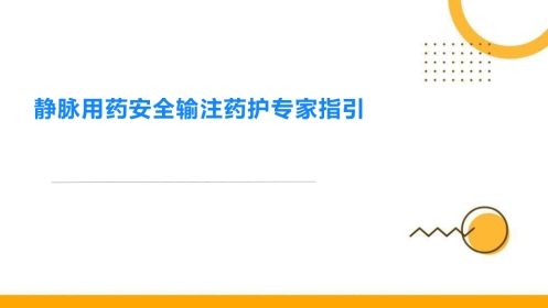 静脉用药安全输注药护专家指引