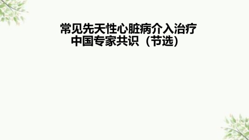 常见先天性心脏病介入治疗中国专家共识课件