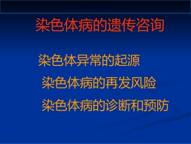 染色体病诊断与咨询讲座