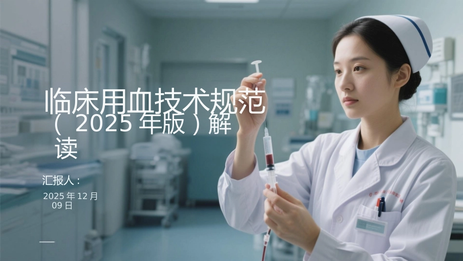 临床用血技术规范(2025年版)解读_第1页