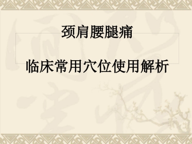 颈肩腰腿痛穴位讲解图PPT课件