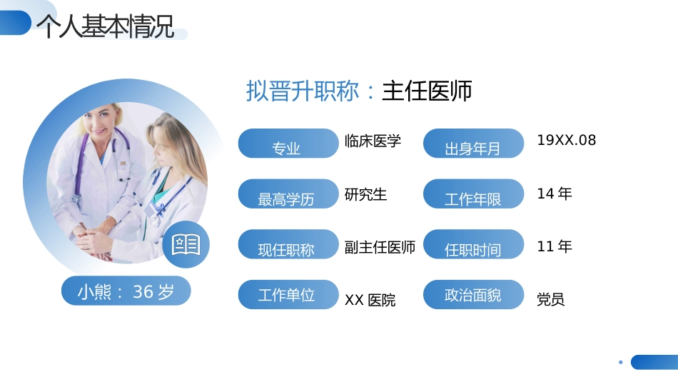 蓝色医生正高级职称晋升答辩报告PPT_第4页
