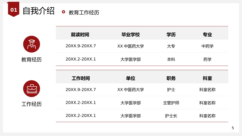 红色简约医学高级职称评审答辩报告PPT模板_第5页