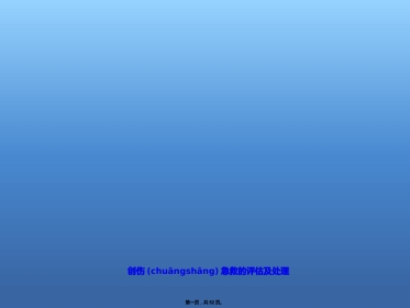 创伤急救的评估及处理