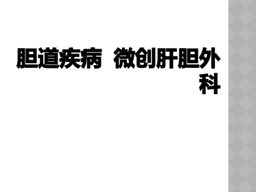 胆道疾病微创肝胆外科