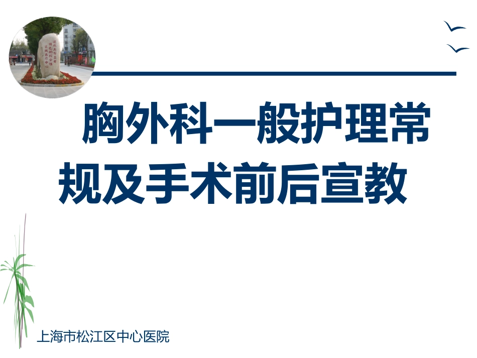 胸外科一般护理常规及手术前后宣教ppt课件_第1页