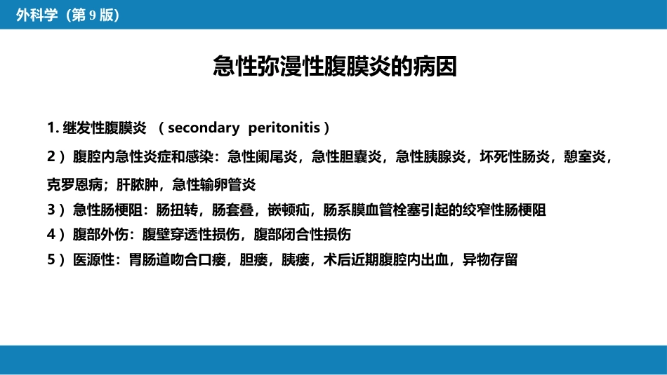 急性化脓性腹膜炎 第一节 急性弥漫性腹膜炎_第15页