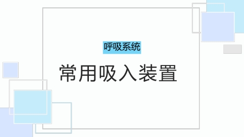 呼吸系统常用吸入装置