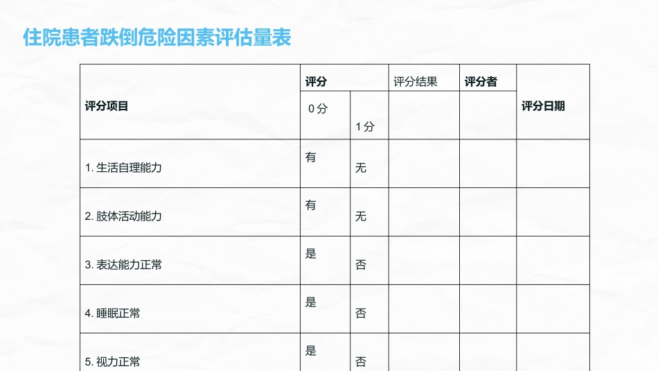 跌倒坠床压疮风险评估及管理_第6页