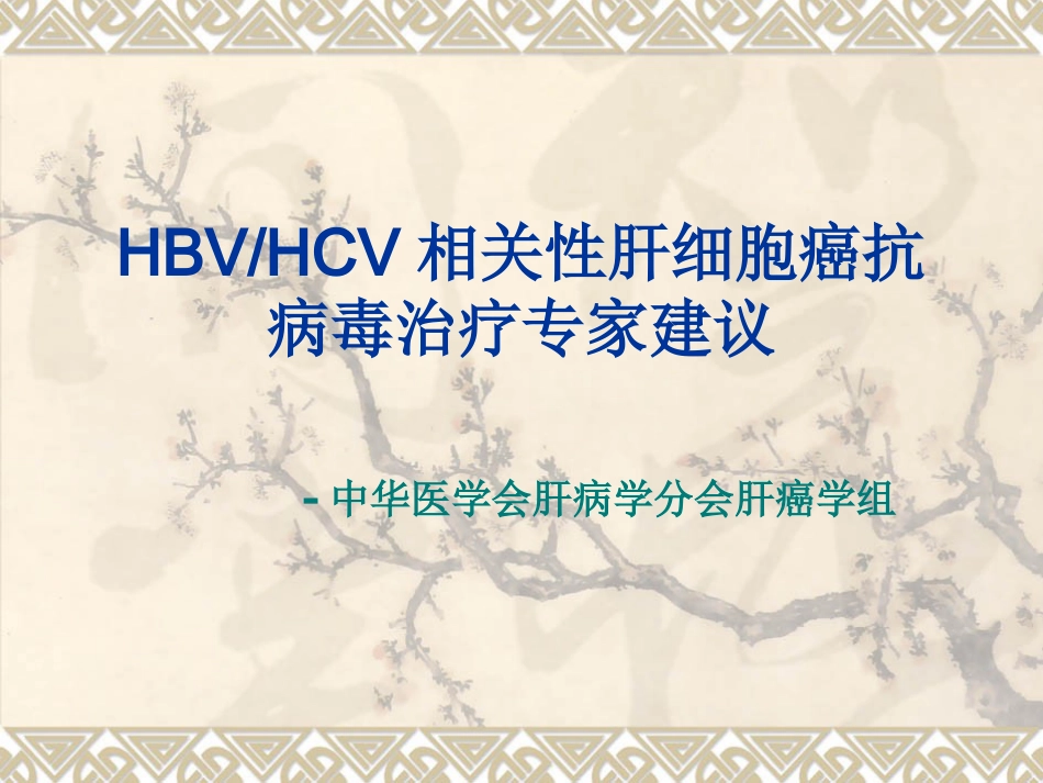 HBVHCV相关性肝细胞癌抗病毒治疗专家建议_第1页