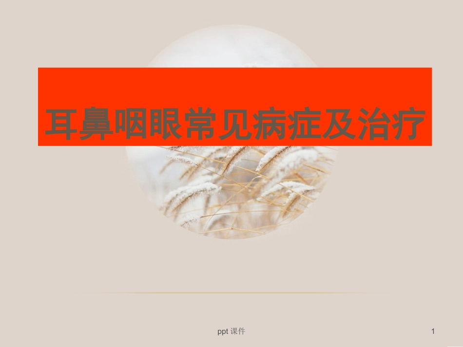 耳鼻喉眼常见病症及治疗 ppt课件_第1页