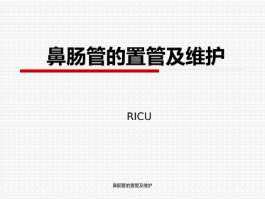 鼻肠管的置管及维护