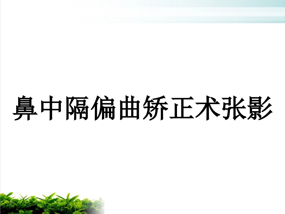鼻中隔偏曲矫正术张影_第1页