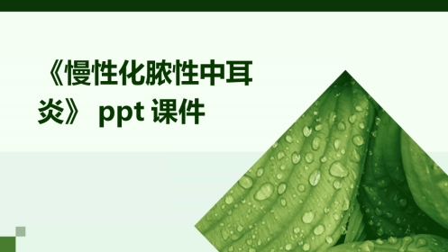 《慢性化脓性中耳炎》课件