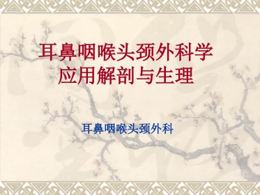 耳鼻咽喉头颈外科解剖生理