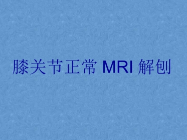 膝关节高清MRI解剖