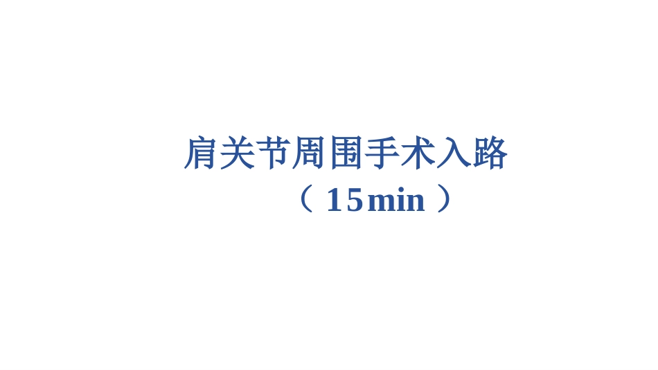 肩关节周围手术入路_第1页