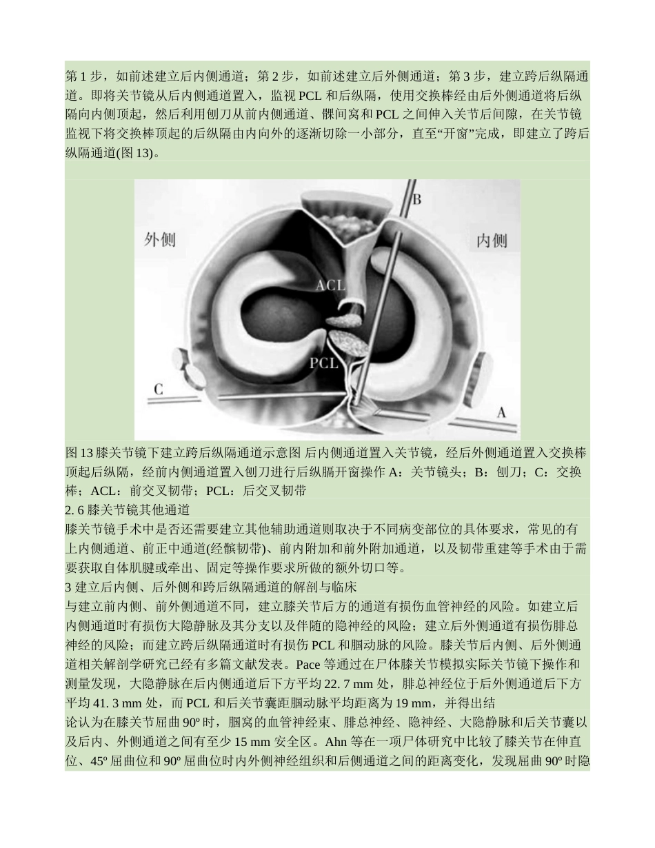 膝关节镜手术入路的技巧及相关解剖概要_第5页