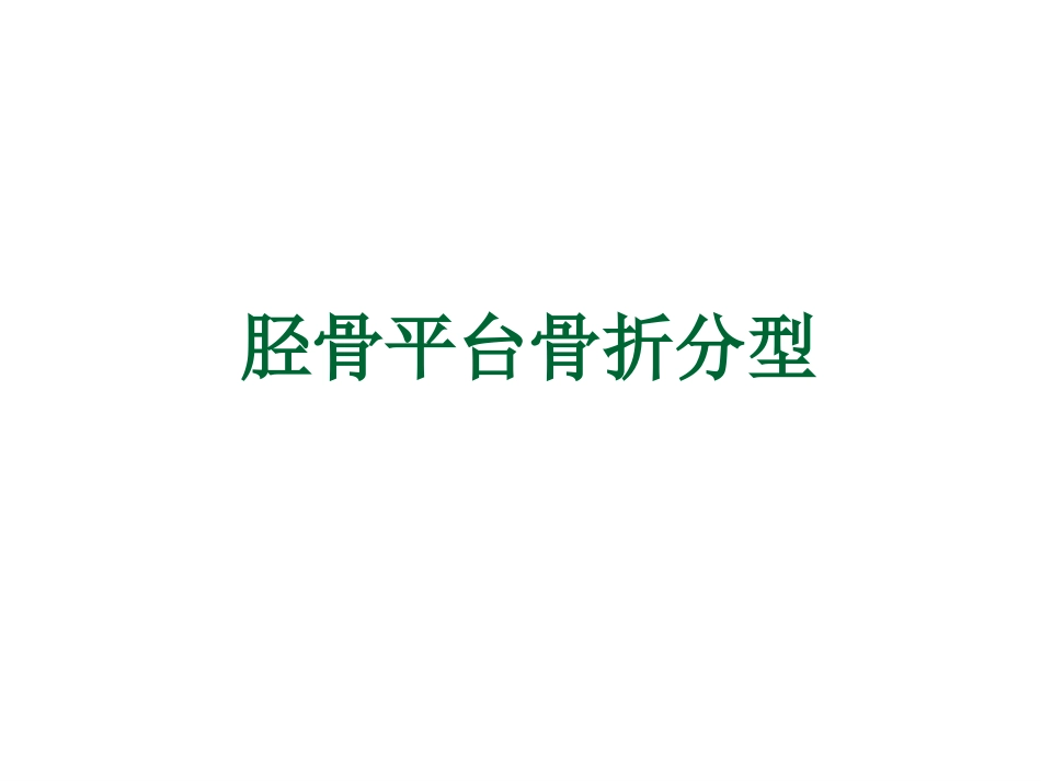 胫骨平台骨折的分型与治疗_第1页