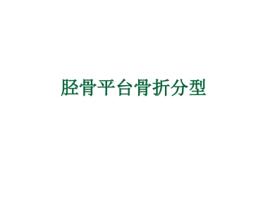 胫骨平台骨折的分型与治疗