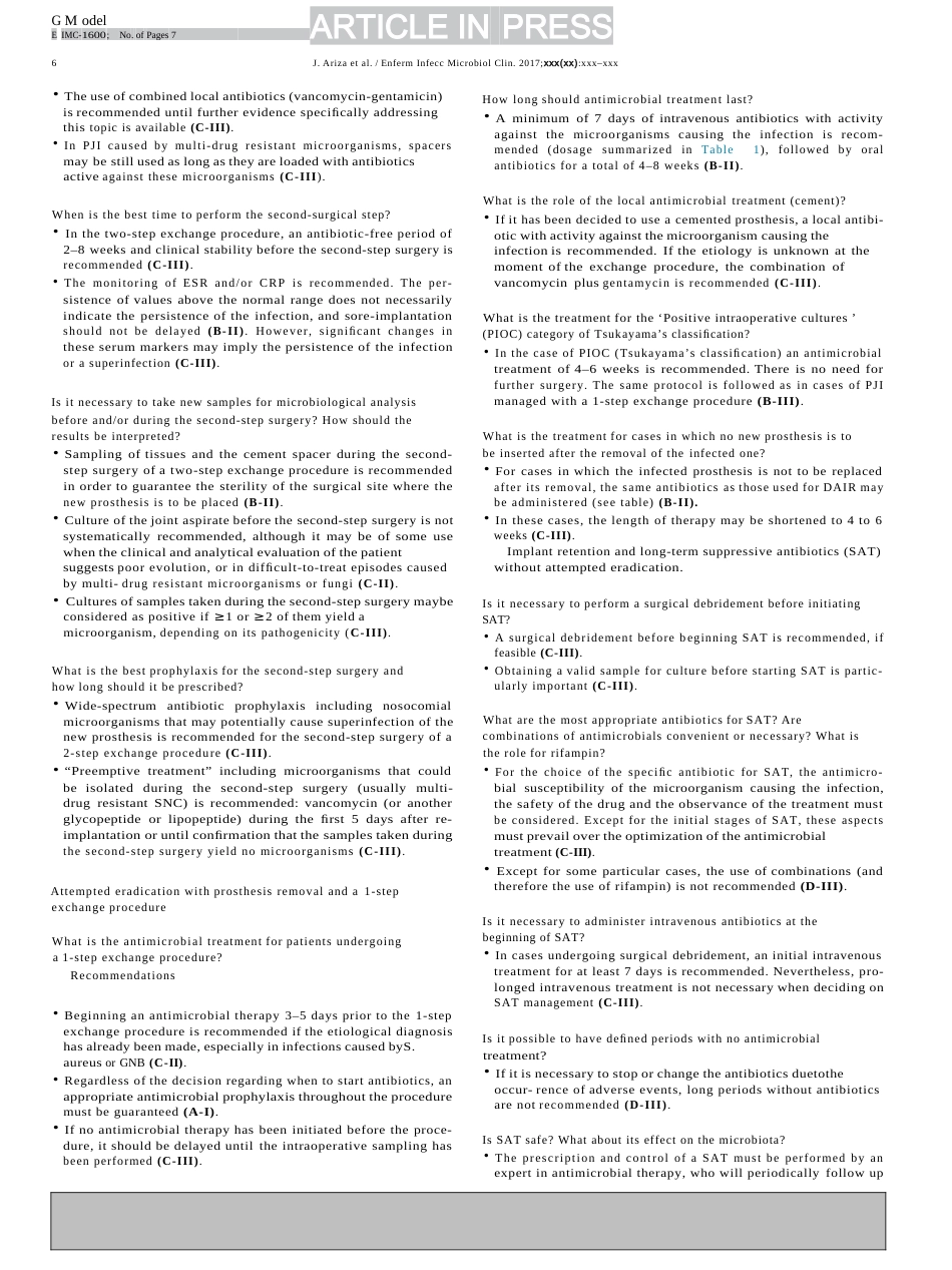 SEIMC临床实践指南：人工关节感染的管理_第10页