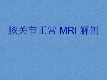 外影像与诊断学：膝关节高清MRI解剖