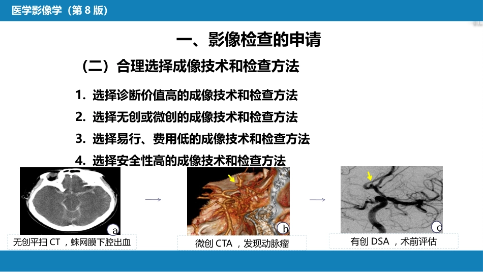 第一章 影像诊断学总论 第八节 图像的观察和分析与影像诊断原则；第九节 影像检查的申请和影像诊断报告的应用；第十节 图像存档和传输系统与信息放射学_第13页