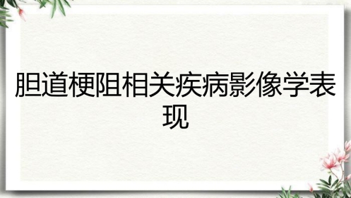 胆道梗阻相关疾病影像学表现