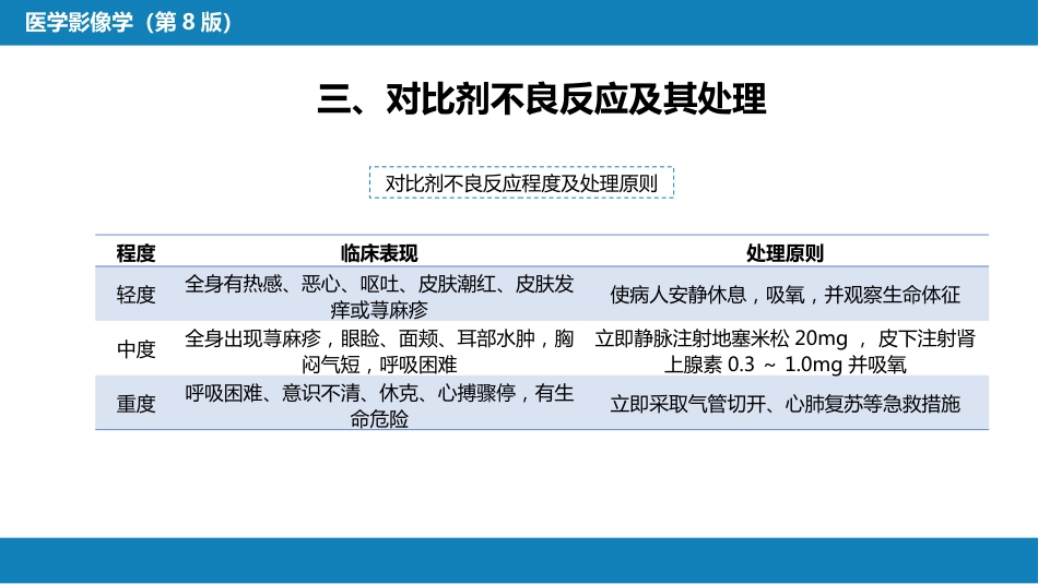 第一章 影像诊断学总论 第六节 对比剂；第七节 不同成像技术的比较与临床应用_第8页