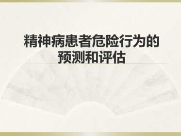 精神病患者危险度的评估PPT课件