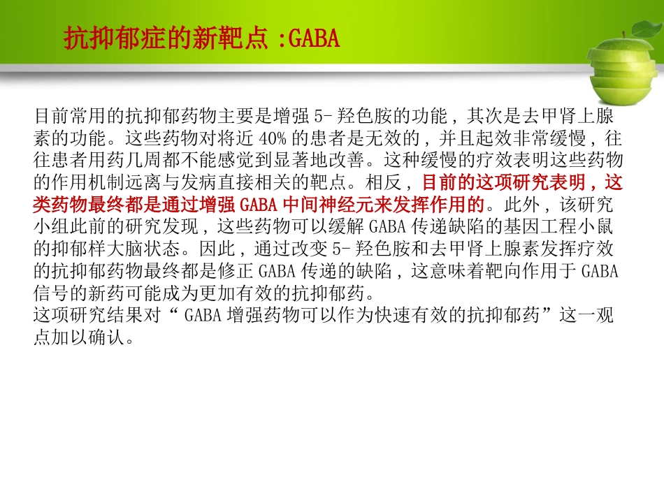 γ-氨基丁酸与抑郁症ppt课件_第12页