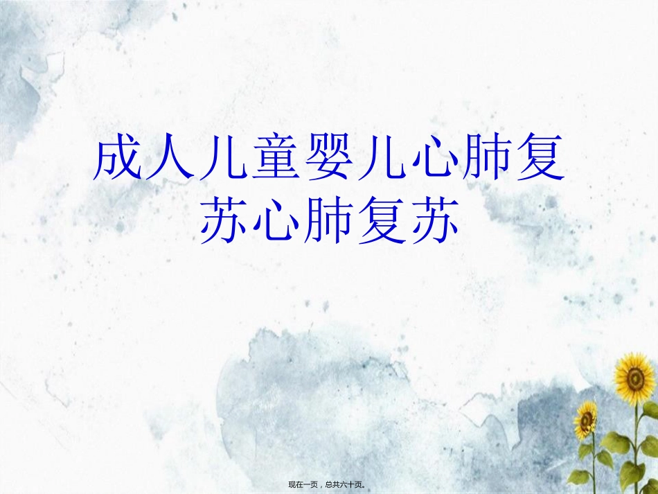 成人儿童婴儿心肺复苏心肺复苏_第1页