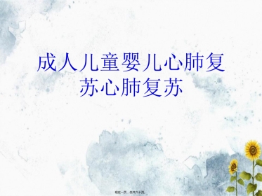 成人儿童婴儿心肺复苏心肺复苏
