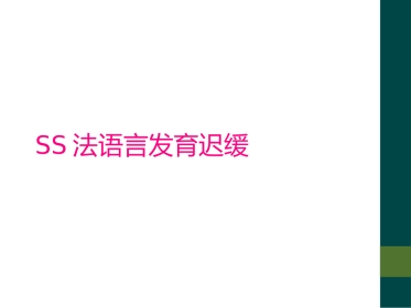 SS法语言发育迟缓
