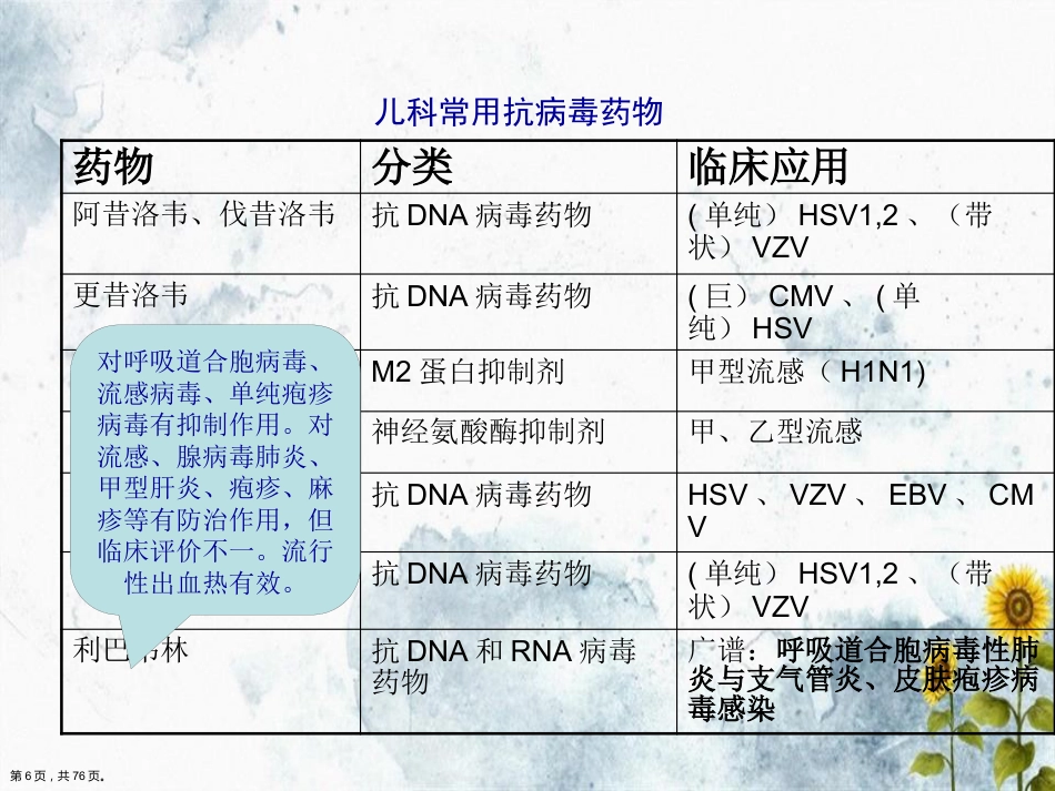 儿科常见病毒及抗病毒药物简化讲课_第6页