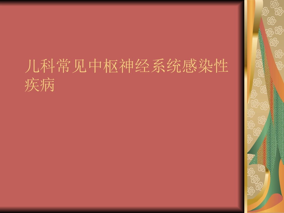 儿科常见中枢神经系统感染性疾病_第1页