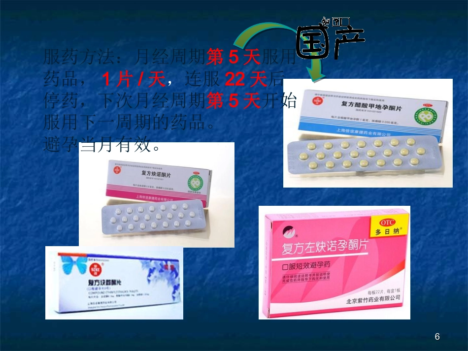 口服避孕药的分类及使用ppt课件_第6页