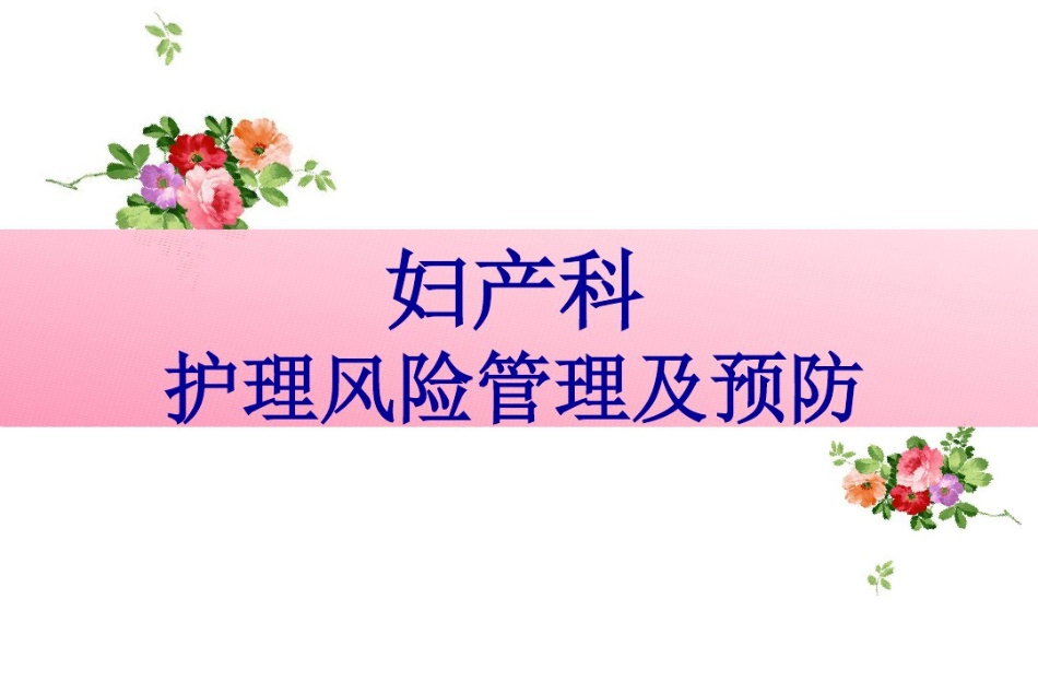 2021年妇产科护理风险管理与预防_第1页