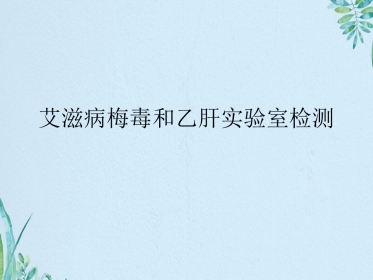 艾滋病梅毒和乙肝实验室检测