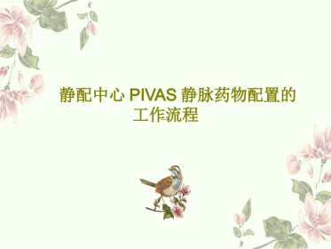 静配中心PIVAS静脉药物配置的工作流程