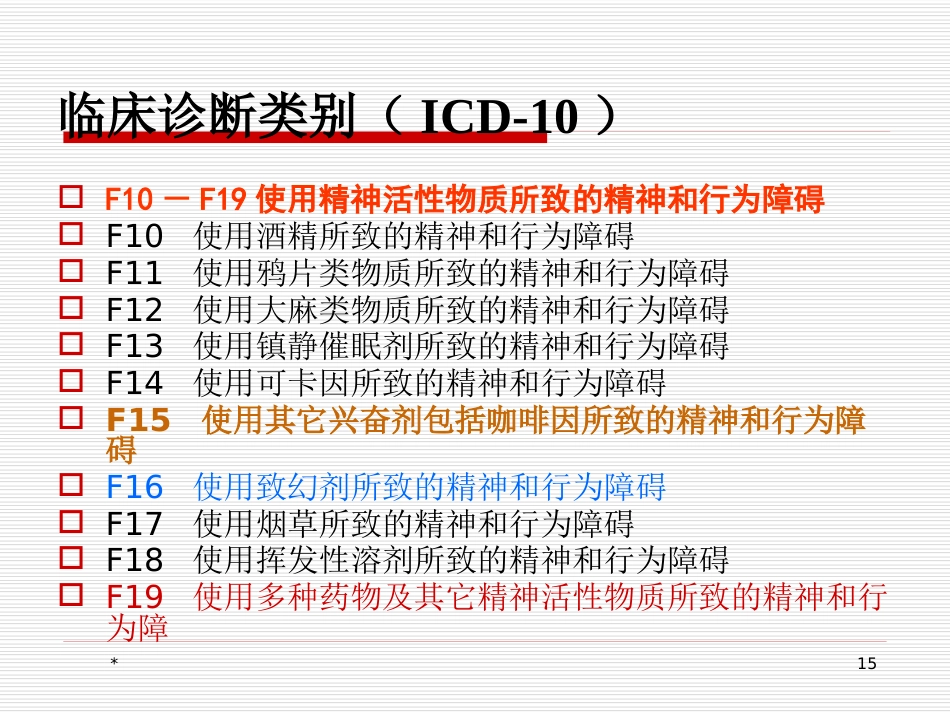 苯丙胺类兴奋剂所致精神障碍的临床诊治问题_第15页