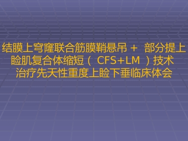 CFS+LM治疗先天性重度上睑下垂临床体会