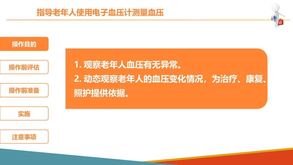 老年人基础照护 监测体征 指导老年人使用电子血压计测量血压_第4页