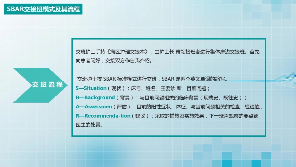 SBAR交接班模式在临床中的应用动态课件PPT模板_第12页