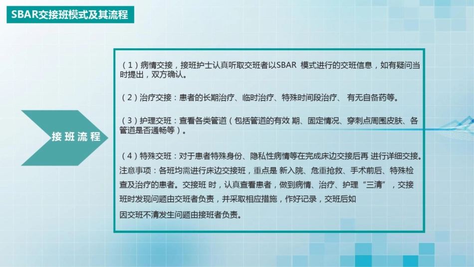 SBAR交接班模式在临床中的应用动态课件PPT模板_第13页