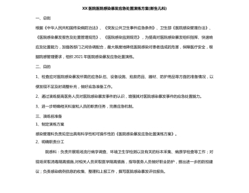 XX医院医院感染暴发应急处置演练方案(新生儿科)