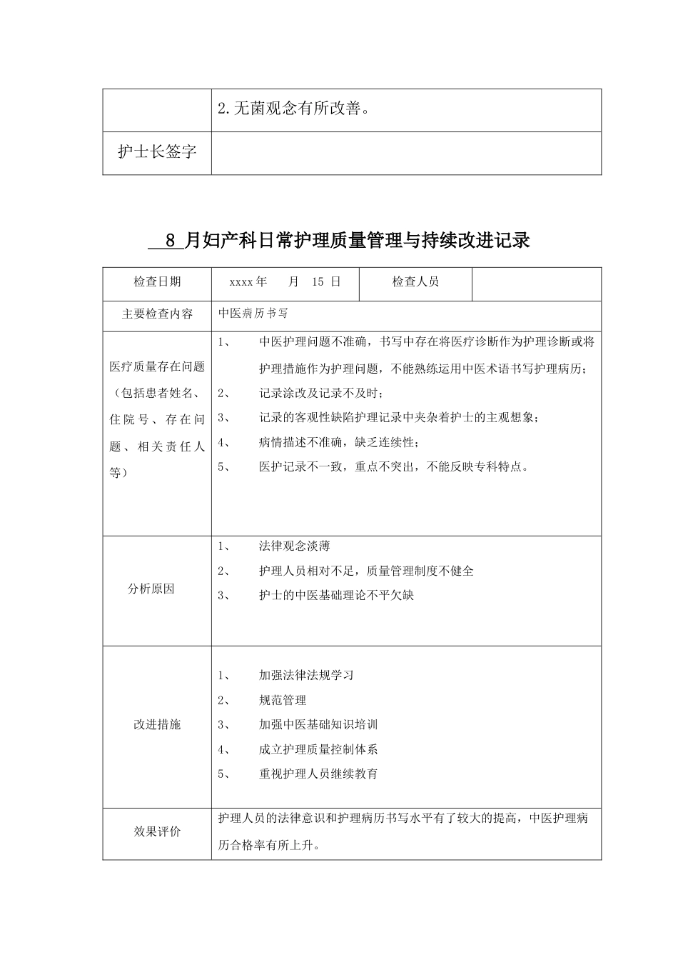 妇产科护理质量管理与持续改进(科内自查)_第12页